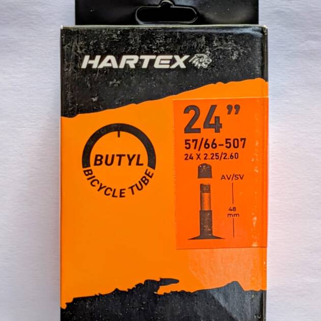 Hartex 24" MTB Butyl Ultralight Tube Schrader Valve