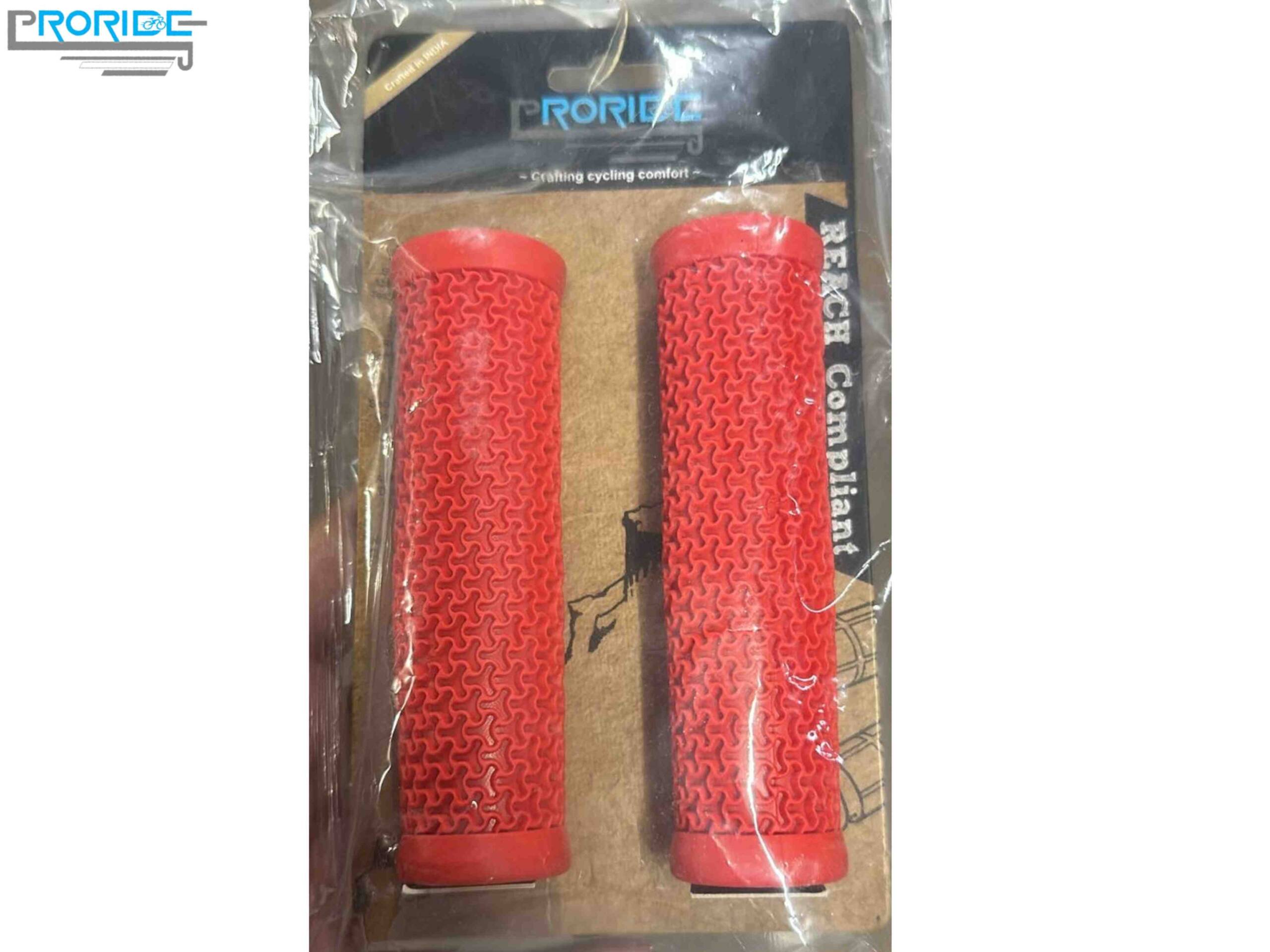 Proride Premium Rubber MTB Grips / Red